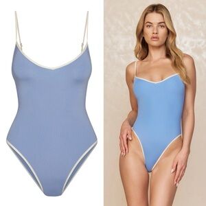 Monday Swimwear Ravello One Piece in Azure And Ivory
